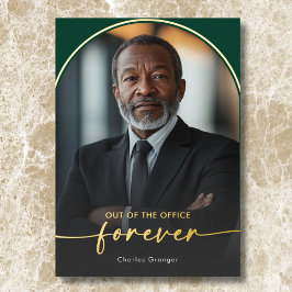 Invitación Con Relieve Metalizado Fiesta de Jubilación Verde Mínima Moderna