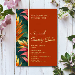 Invitación Con Relieve Metalizado Fiesta de la Gala del evento de caridad floral bot