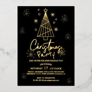 Invitación Con Relieve Metalizado Fiesta de Navidad Adorno Elegante Naturaleza Acoge