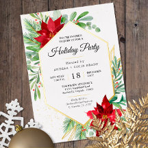 Fiesta de Navidad con Verde de Navidad en Acuarela