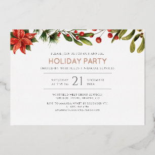 Invitación Con Relieve Metalizado Fiesta de Navidad de Eventos Empresariales