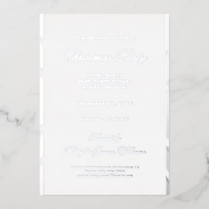 Invitación Con Relieve Metalizado Fiesta de Navidad de Plata