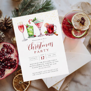 Invitación Con Relieve Metalizado Fiesta de Navidad que ilumina los espíritus