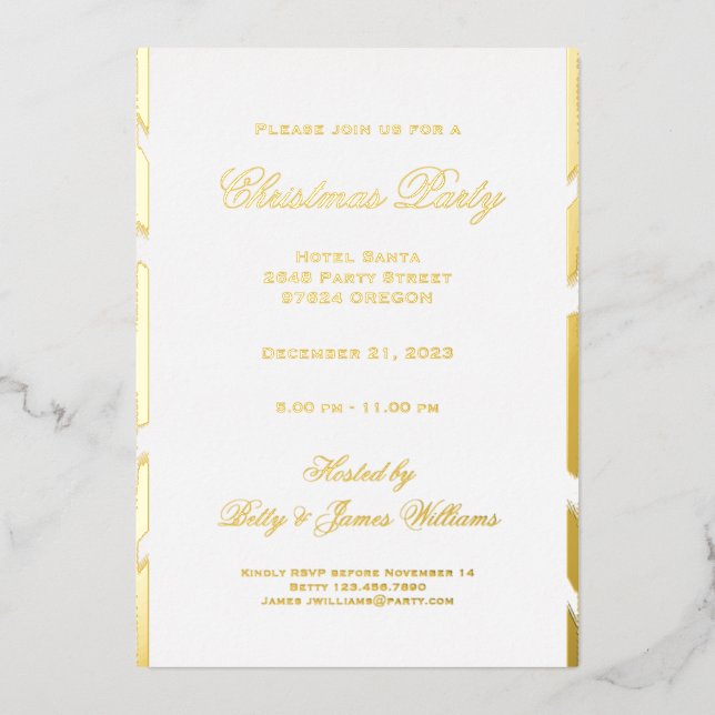 Invitación Con Relieve Metalizado Fiesta de navidades (Anverso)