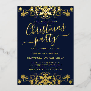 Invitación Con Relieve Metalizado Fiesta de Navidades corporativos de la Marina Swir
