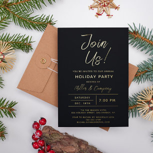 Invitación Con Relieve Metalizado Fiesta de Navidades corporativos de Moda moderna d