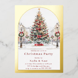 Invitación Con Relieve Metalizado Fiesta de Navidades corporativos del Arco Oro de Á