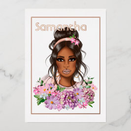 Invitación Con Relieve Metalizado Fiesta de oro Rosa y cumpleaños rosado