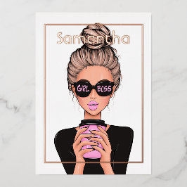 Invitación Con Relieve Metalizado Fiesta de oro Rosa y cumpleaños rosado