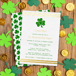 Invitación Con Relieve Metalizado Fiesta del Día de San Patricio con Hoja de Oro Est