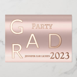 INVITACIÓN CON RELIEVE METALIZADO FIESTA MODERNO GRAD