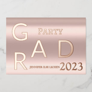 INVITACIÓN CON RELIEVE METALIZADO FIESTA MODERNO GRAD