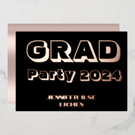 INVITACIÓN CON RELIEVE METALIZADO FIESTA MODERNO GRAD