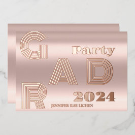 INVITACIÓN CON RELIEVE METALIZADO FIESTA MODERNO GRAD