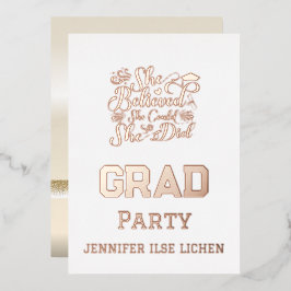 INVITACIÓN CON RELIEVE METALIZADO FIESTA MODERNO GRAD