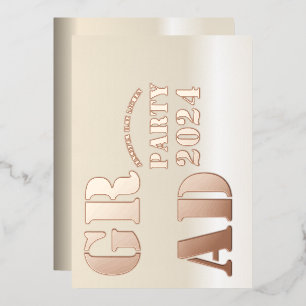 INVITACIÓN CON RELIEVE METALIZADO FIESTA MODERNO GRAD