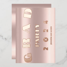 INVITACIÓN CON RELIEVE METALIZADO FIESTA MODERNO GRAD