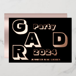 INVITACIÓN CON RELIEVE METALIZADO FIESTA MODERNO GRAD