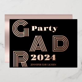 INVITACIÓN CON RELIEVE METALIZADO FIESTA MODERNO GRAD