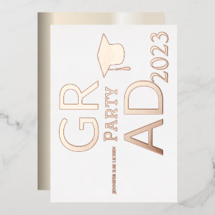 INVITACIÓN CON RELIEVE METALIZADO FIESTA MODERNO GRAD