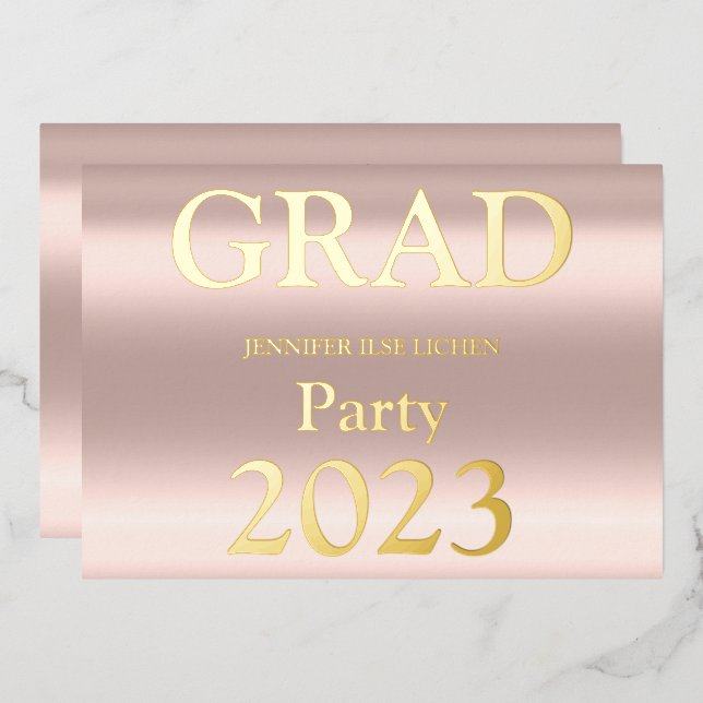 INVITACIÓN CON RELIEVE METALIZADO FIESTA MODERNO GRAD (Anverso/Reverso)