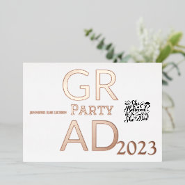 INVITACIÓN CON RELIEVE METALIZADO FIESTA MODERNO GRAD