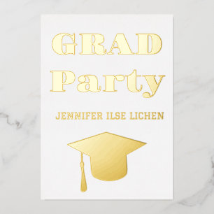 INVITACIÓN CON RELIEVE METALIZADO FIESTA MODERNO GRAD