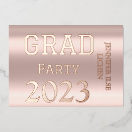 INVITACIÓN CON RELIEVE METALIZADO FIESTA MODERNO GRAD