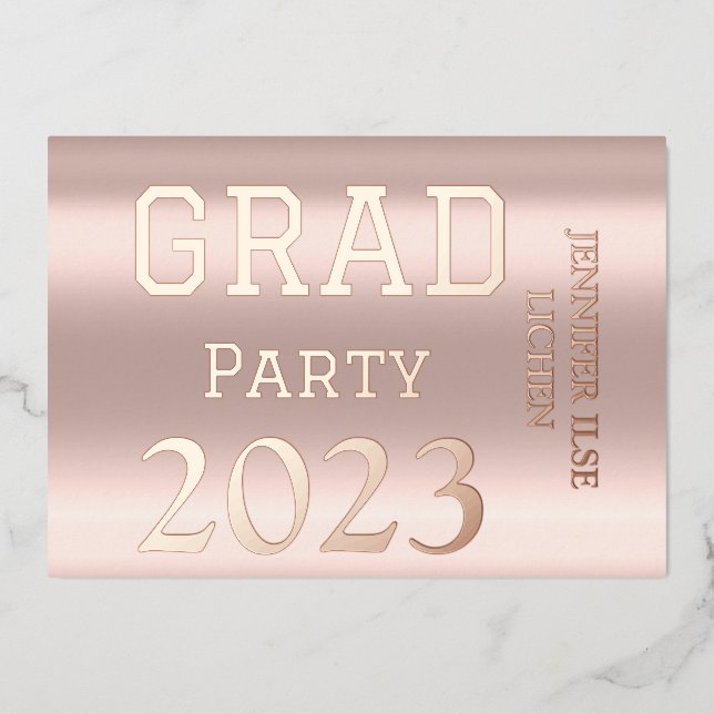 INVITACIÓN CON RELIEVE METALIZADO FIESTA MODERNO GRAD (Anverso)