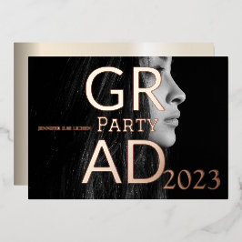 INVITACIÓN CON RELIEVE METALIZADO FIESTA MODERNO GRAD