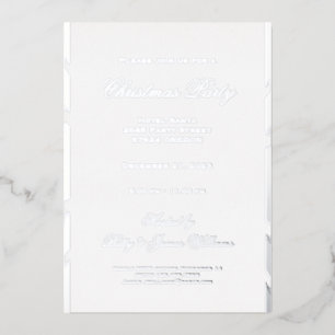 Invitación Con Relieve Metalizado Fiesta Navidades de plata