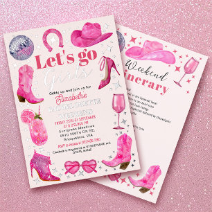 Invitación Con Relieve Metalizado Fin de semana de fiesta de soltera Watercolor Últi