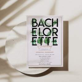 Invitación Con Relieve Metalizado Fin de semana de soltera tropical en la playa Rosa