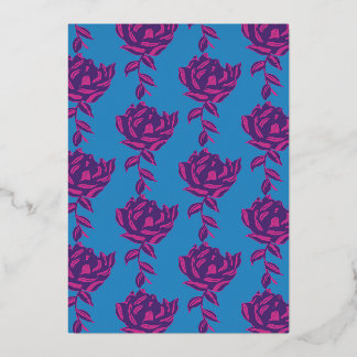 Invitación Con Relieve Metalizado Floral lisa