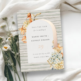 Invitación Con Relieve Metalizado Floral rústica de caza de calabaza de otoño salva 