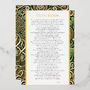 Invitación Con Relieve Metalizado Florecer Celta