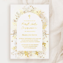 flores blancas amarillas Primera comunión sagrada