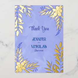 Invitación Con Relieve Metalizado Flores elegantes y adornos de hojas para Boda