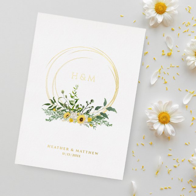 Invitación Con Relieve Metalizado Flores giratorias Moda romántica floral Wreath Rea (Subido por el creador)