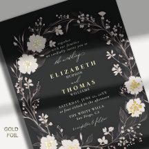 Flores silvestres Negras Blancas Elegantes Bodas d