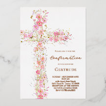 flores silvestres rosadas cruz Confirmación
