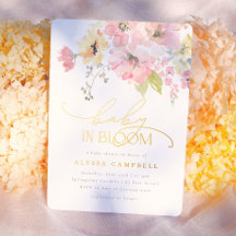 Foil | Cumpleaños de bebé en flor Rosa Floral Baby