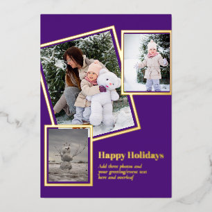 Invitación Con Relieve Metalizado Foil FOTO NAVIDAD FIESTAS AÑO NUEVO 2022 2023