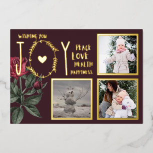 Invitación Con Relieve Metalizado Foil FOTO NAVIDAD FIESTAS AÑO NUEVO 2022 2023