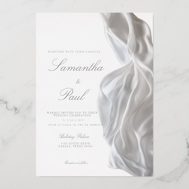 Invitación Con Relieve Metalizado Foil Invitation (Anverso)