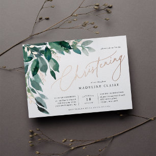 Invitación Con Relieve Metalizado Foliage Abundante   Cristalización