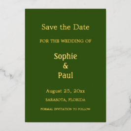Invitación Con Relieve Metalizado Forestal Verde Guardar la invitación al Relieve me