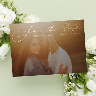 Invitación Con Relieve Metalizado Foto Clásica El Rosa Boda Oro Guardar La Fecha