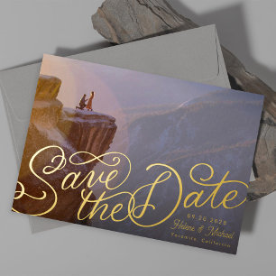 Invitación Con Relieve Metalizado Foto con letras de mano