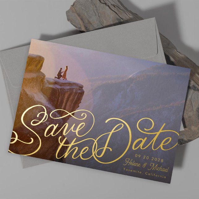 Invitación Con Relieve Metalizado Foto con letras de mano (Subido por el creador)